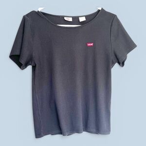 Levi's Black Ribbed Tee Size Large